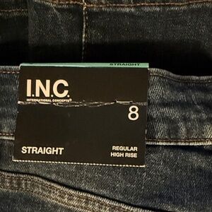 INC International Concepts Women’s Straight Jeans - Deep Indigo